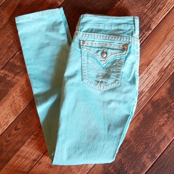 Blingy Aqua Miss Me Jeans size 30 - Picture 4 of 5